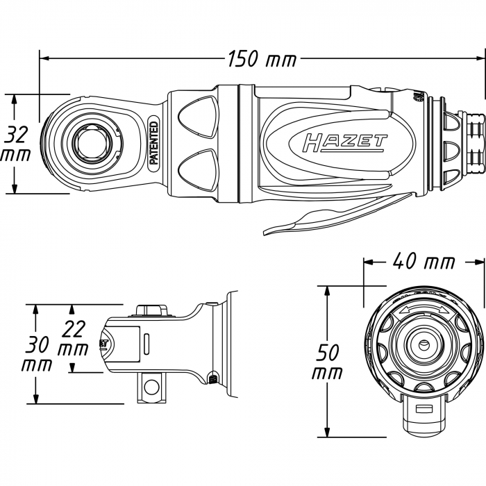 Clichet pneumatic mini 3/8" 54 Nm [2]