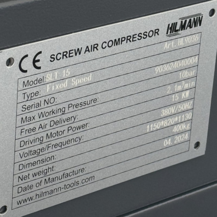 Compresor de aer cu surub HILMANN 15kw - 10 bar, 380V [4]