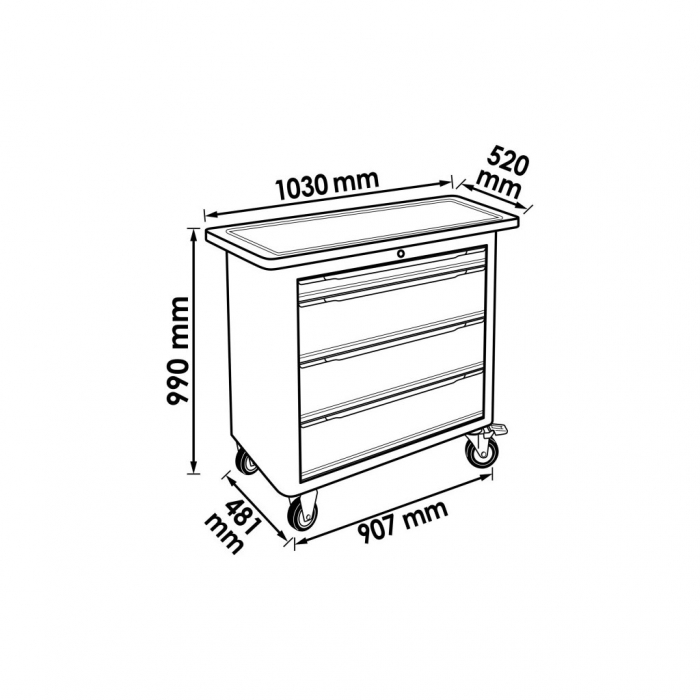 Dulap de scule echipat Seria XL, 4 sertare [2]