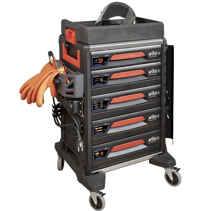 Dulap de scule echipat VDE pt. electricieni cu 5 sertare, 113 piese [1]
