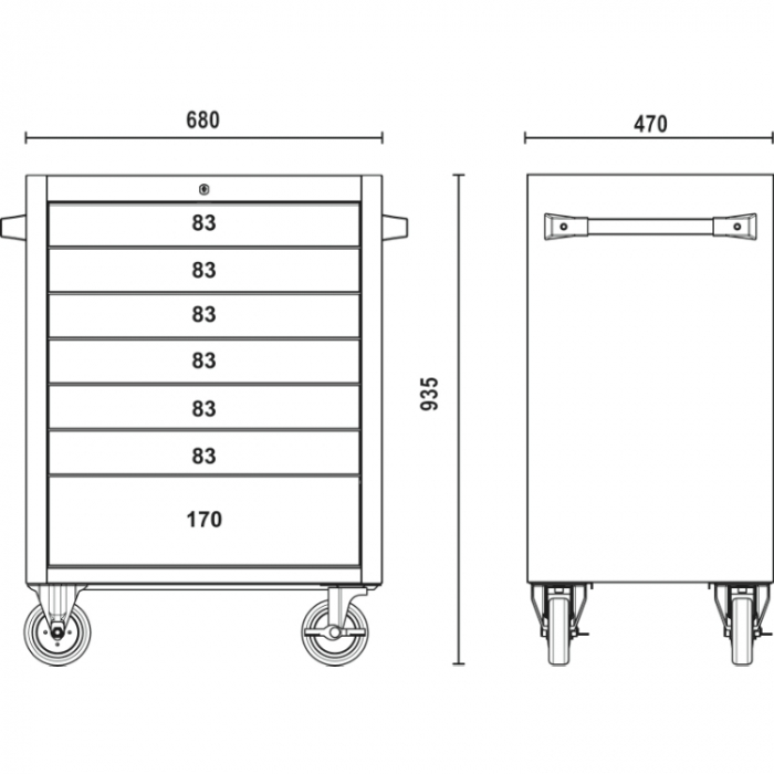 Dulap mobil cu 7 sertare din INOX [6]
