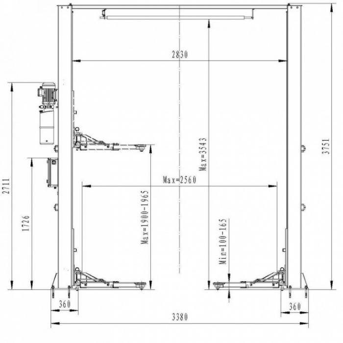 Elevator 2 coloane 4T blocaj electric, 380V [2]