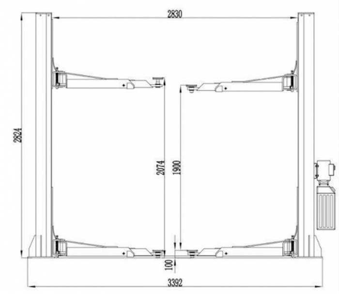 Elevator 2 coloane 4T blocaj electric, la 220V sau 380V [5]