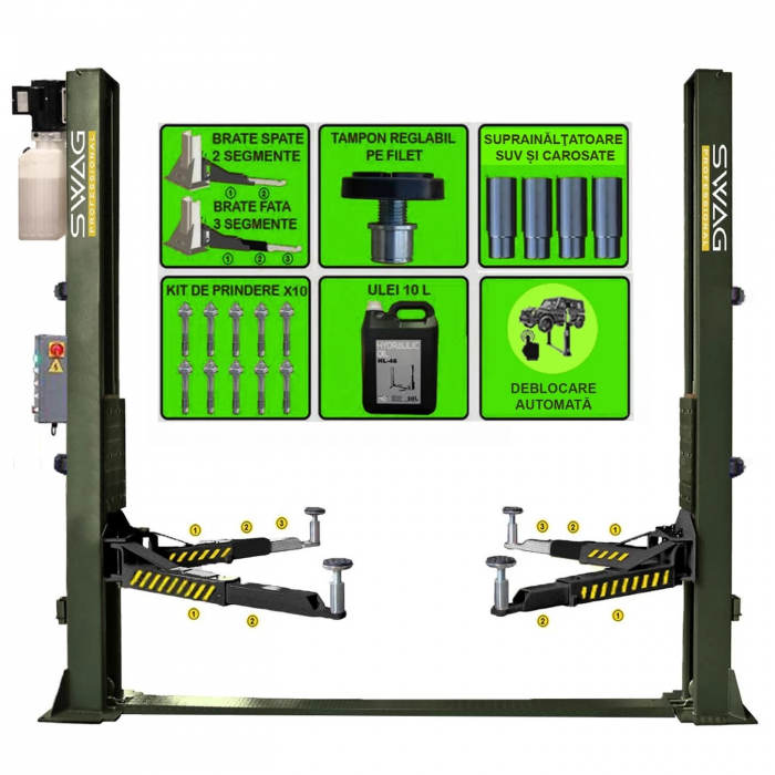 Elevator 2 coloane 4T blocaj electric, la 220V sau 380V [3]
