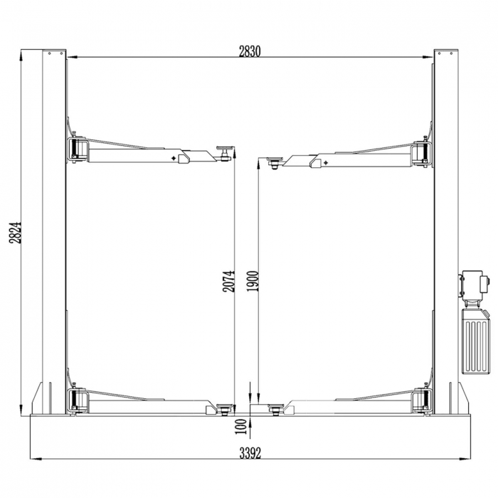 Elevator 2 coloane 4T hidraulic  blocaj manual, 220V [4]