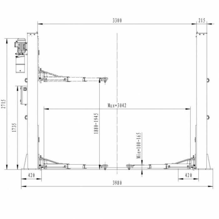 Elevator 2 coloane 5.5T blocaj electric, 380V [4]