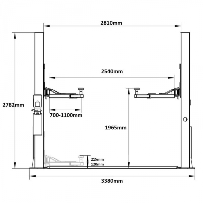 Elevator 2 coloane 4T blocaj manual, 220V [4]