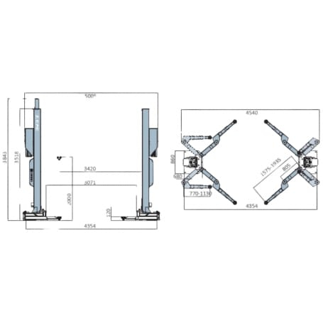 Elevator 2 coloane 8T electrohidraulic brate tip M, 380V [5]