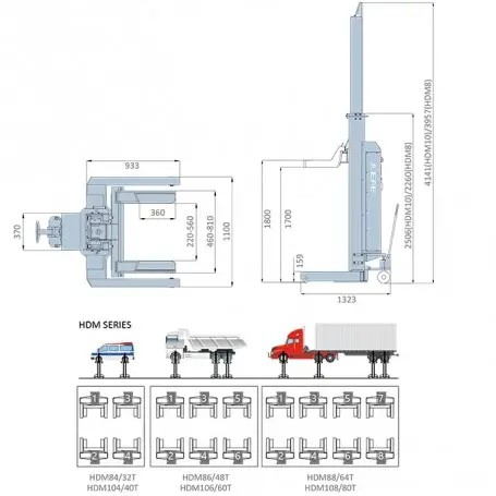 Elevator 4 coloane mobil cu sistem hidraulic propiu, 32T [6]