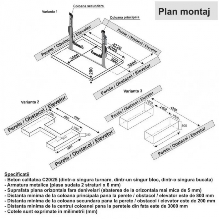 Elevator 2 coloane 4T blocaj electric, 380V [4]