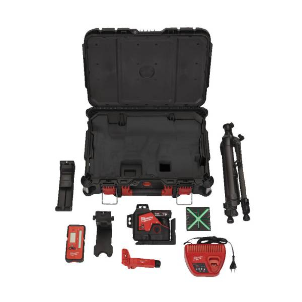 Kit nivelă laser verde cu 3 planuri 360°, M12 [3]
