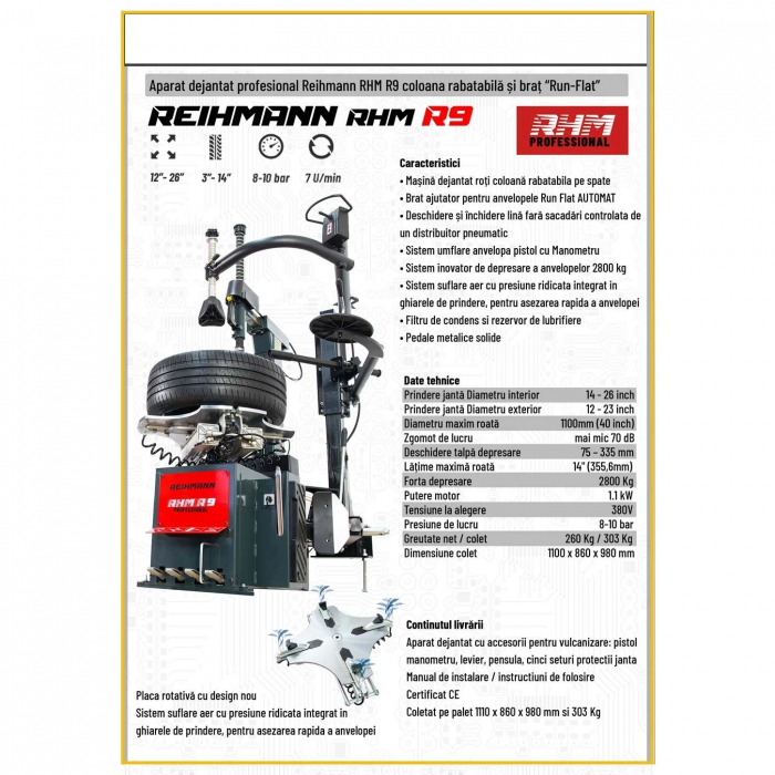 Masina aparat dejantat roti 26 inch REIHMANN-RHM R9 [10]