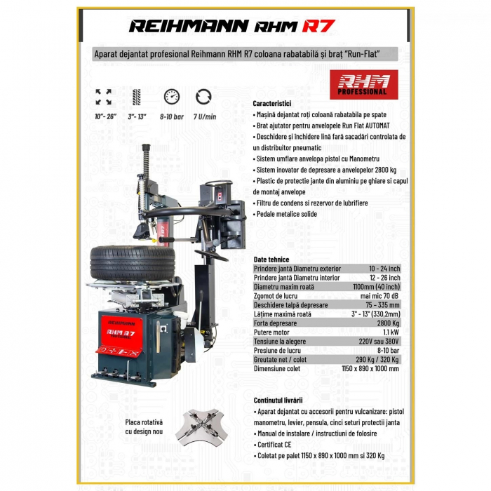 Masina de dejantat anvelope 26 inch REIHMANN-RHM R7 [2]