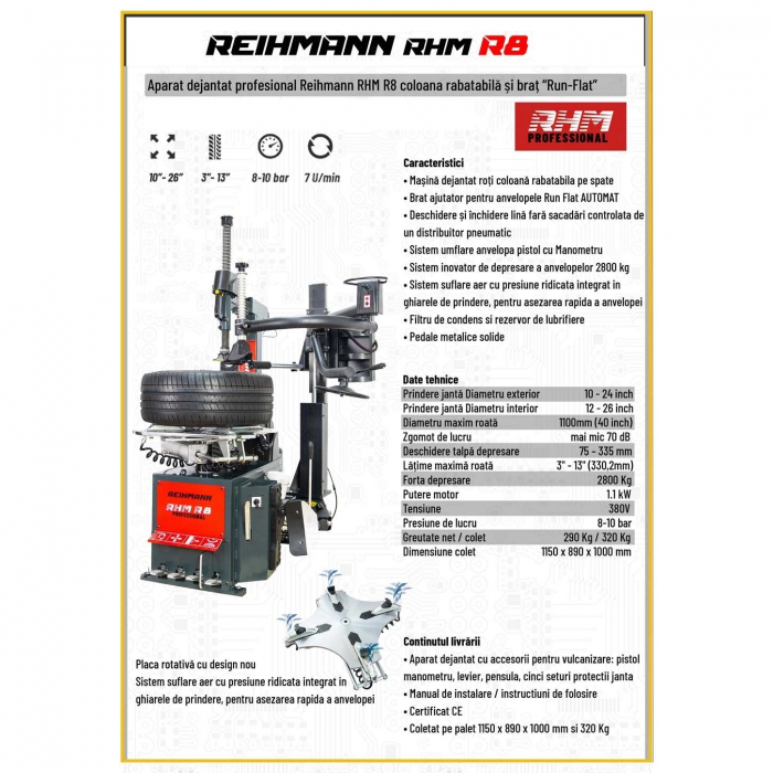 Masina de dejantat anvelope 26 inch REIHMANN-RHM R8 [2]