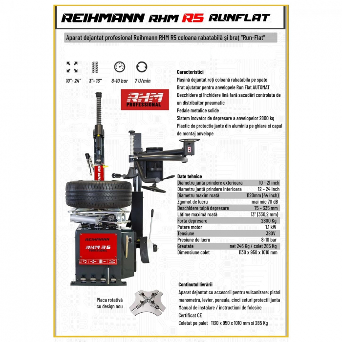 Masina dejantat roti 24 inch REIHMANN-RHM R5 cu brat RUN FLAT [2]