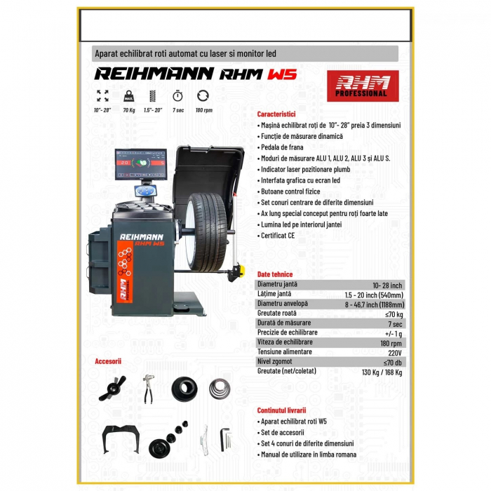 Masina echilibrat roti RHM W5 automat cu laser [10]