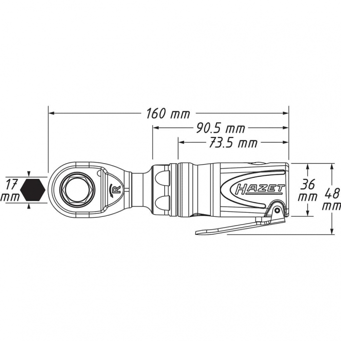 Mini-clichet pneumatic multifuncțional 1/4″ 3/8″ 1/4″, 54 Nm [6]