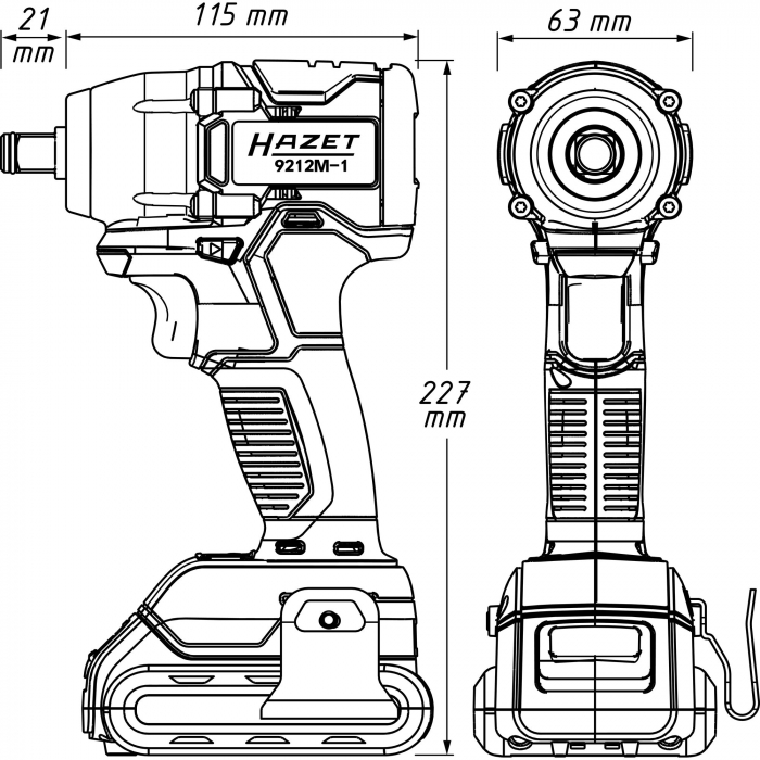 Cheie de impact cu acumulatori 1/2" - 18V / 2Ah, 270 Nm [2]