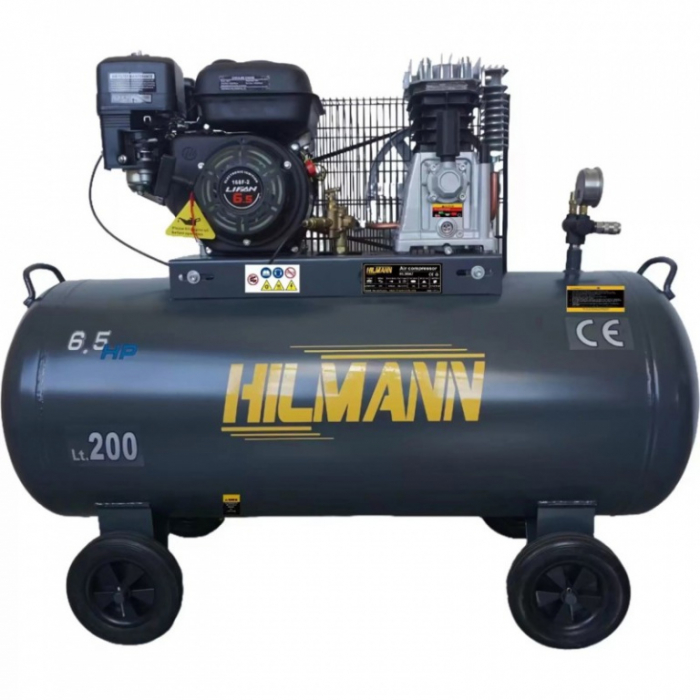 Motocompresor 200L, 6.5CP pe benzină, 10 bar [2]