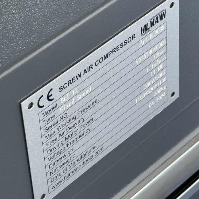 Pachet compresor cu surub HILMANN 11kw - 12 bar, butelie de aer 1000 L si valva automata pentru evacuare condens [13]
