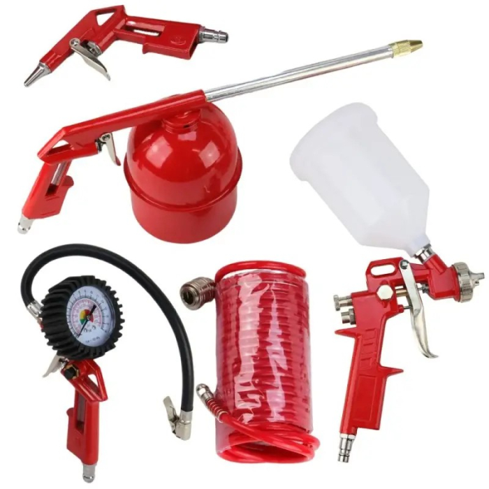 Pachet compresor de aer 50l 1.8kW 220V + 5 scule pneumatice [3]