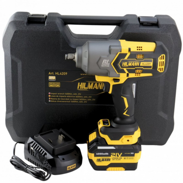 Cheie de impact 1/2" cu acumulator 1600 Nm cu baterie de 6 Ah, 21V [9]
