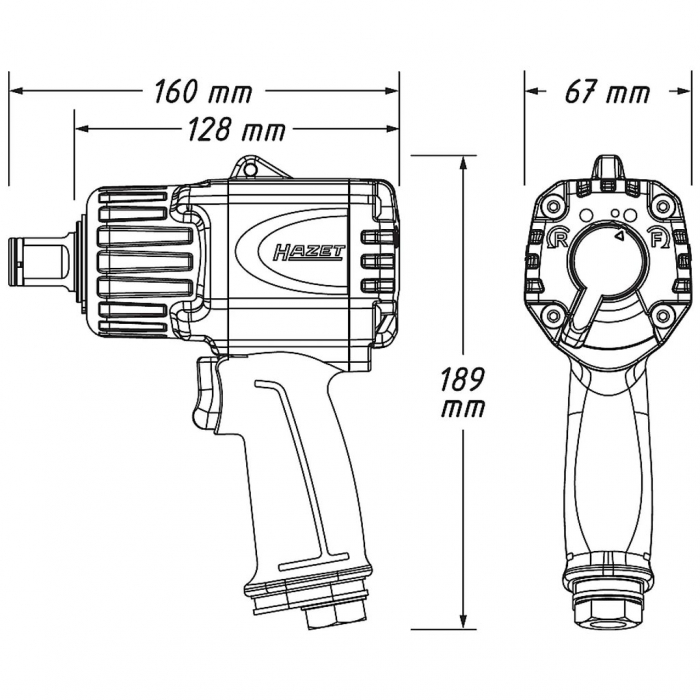 Cheie pneumatica de impact 3/4″subcompact, 1890 Nm [5]