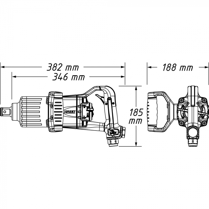 Cheie pneumatica de impact tija scurta 1" 3400 Nm [2]