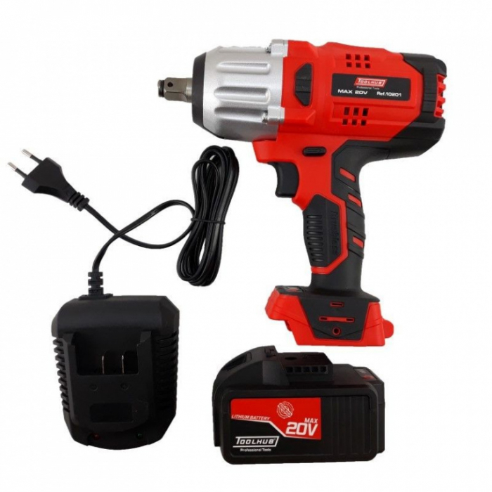 Cheie de impact cu acumulator 20V 4 Ah motor fara perii, 600Nm [1]