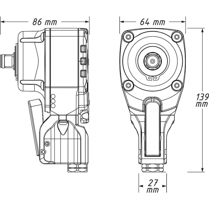 Cheie de impact pneumatica Twin Turbo, 1/2", 550 Nm [5]