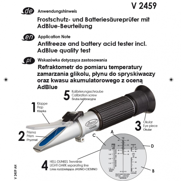 Refractometru pentru lichid de răcire și spălare parbrize, acidul bateriei și AdBlue [3]