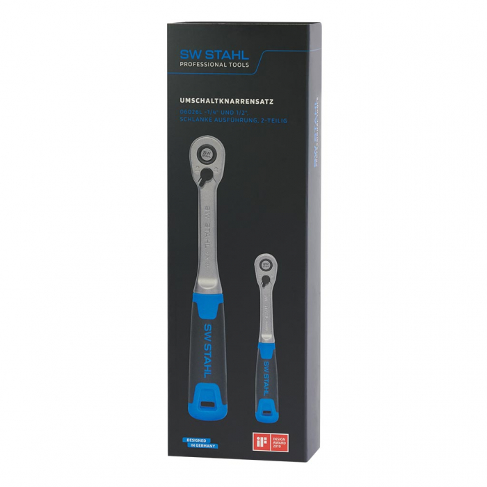Set 2 x clichet reversibil, 1/4″ si 1/2″ design subtire, 2 piese [2]