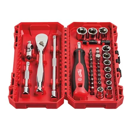 Set antrenor cu clichet și chei tubulare 1/4" în inserție de spumă, 38 buc [3]