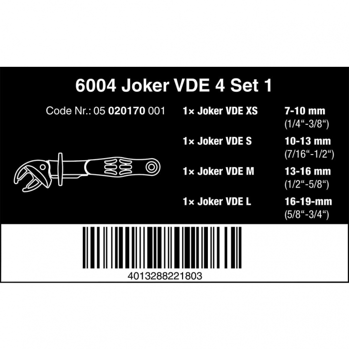 Set chei autoreglabile cu clichet izolate Joker 6004 1000 V, 4 buc [8]