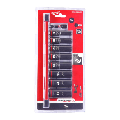 Set chei tubulare de impact lungi, 3/8", 8-19mm, 8+1 buc [2]