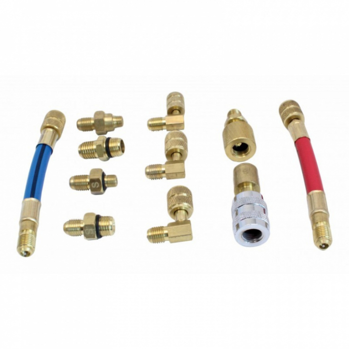 Set cuple pentru aer conditionat si adaptoare freon R12 R134A , 11 buc. [1]