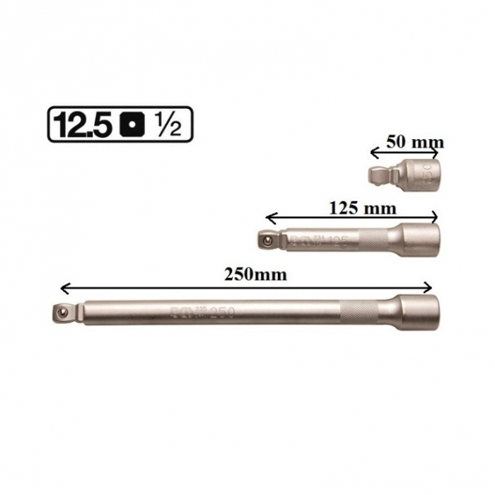 Set de prelungitoare  50 - 125 - 250 mm, 1/2" [1]