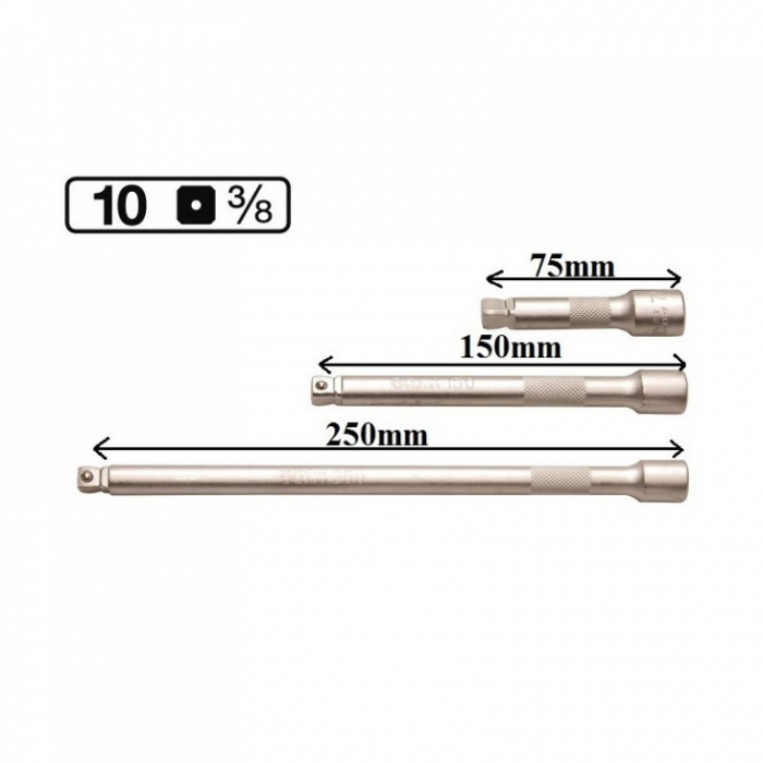 Set de prelungitoare 75 - 150 - 250 mm, 3/8" [1]
