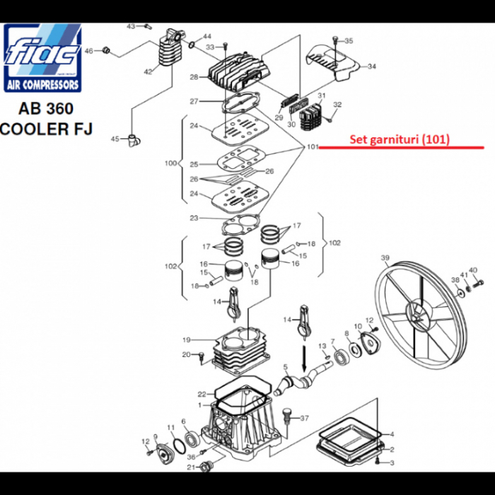 Set garnituri cap compresor AB 360 [2]