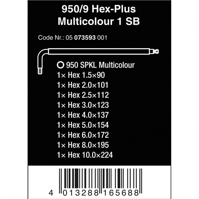 Set imbus cu bila Hex-Plus Multicolour 1 SB metric, BlackLaser [3]