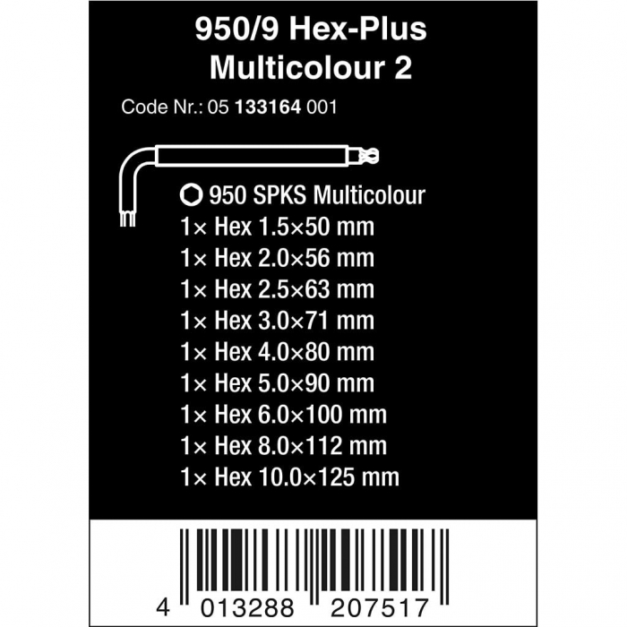 Set imbus sferic (tip bila) metric BlackLaser Hex-Plus Multicolour 2, 9 buc [3]