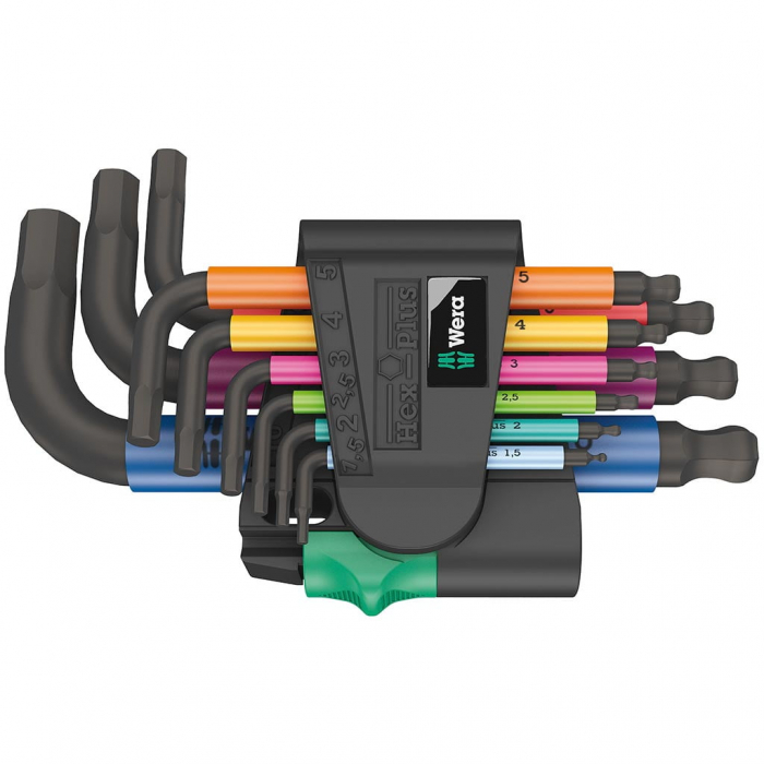 Set imbus sferic (tip bila) metric BlackLaser Hex-Plus Multicolour 2, 9 buc [1]
