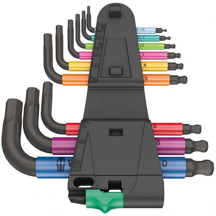 Set imbus sferic (tip bila) metric BlackLaser Hex-Plus Multicolour 2, 9 buc [2]