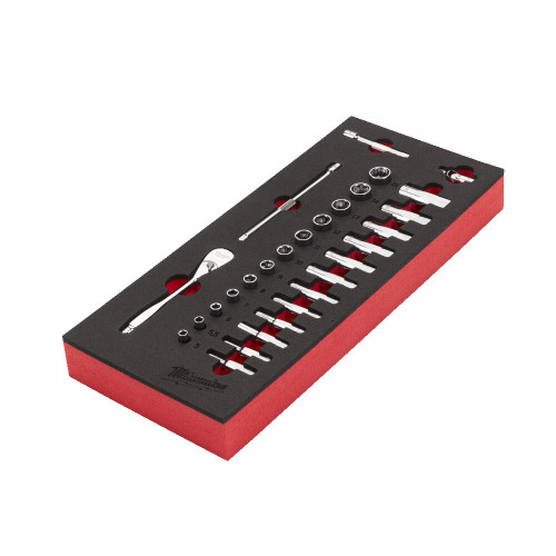 Set insertie spuma cu chei tubulare 1/4", 28buc [1]