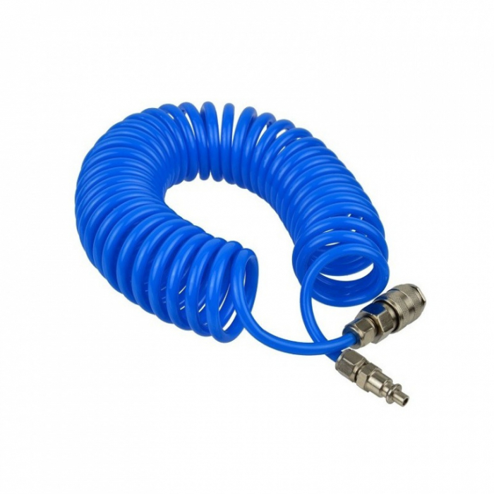 Set pistol de suflat aer, furtun spirala de 5 m cu cuple rapide si T de conectare pentru camioane. [3]