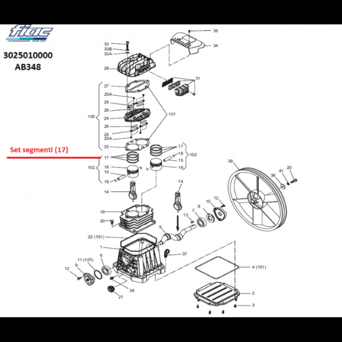 Set segmenti pentru cap compresor AB348 [3]