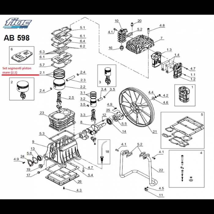 Set segmenti piston mare cap compresor AB598 [3]