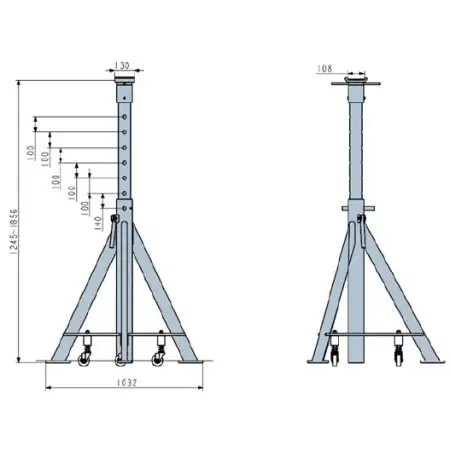 Suport pentru utilaje si tractoare, 1245-1856 mm [2]
