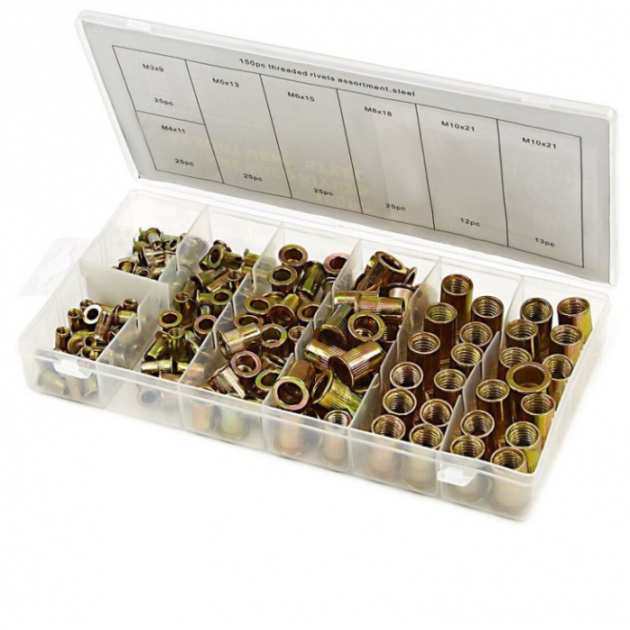 Trusa cu 150 piulite nituibile, M3-M10 [1]