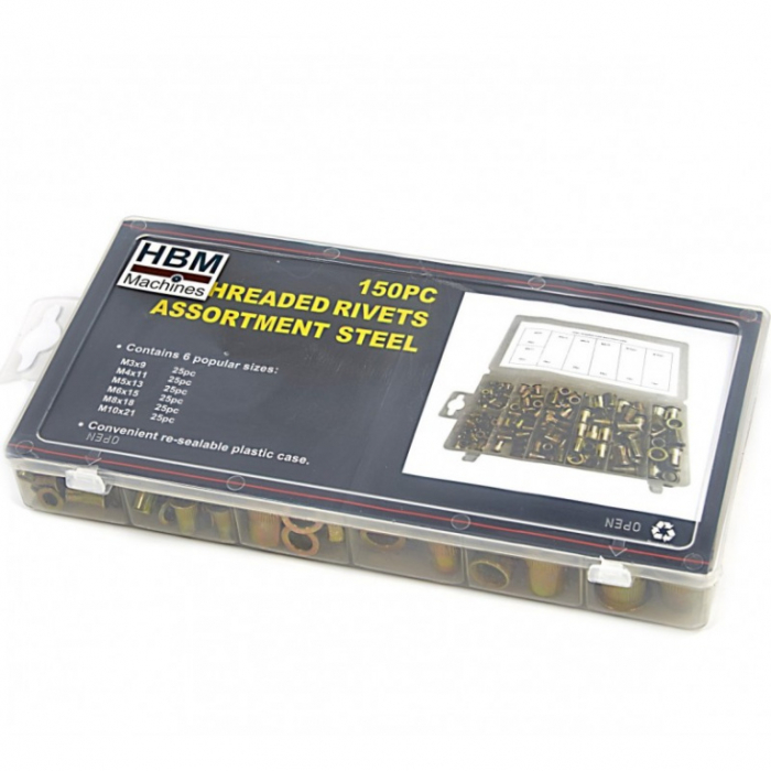 Trusa cu 150 piulite nituibile, M3-M10 [2]